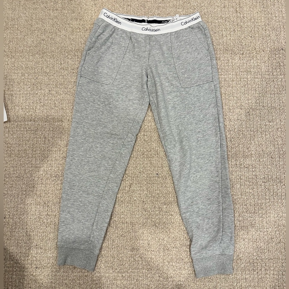 Calvin Klein Grey sweat pants with white trim